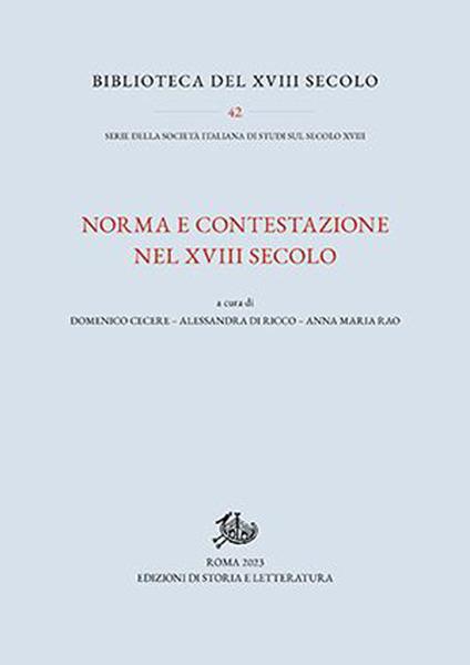 Norma e contestazione nel XVIII secolo - copertina