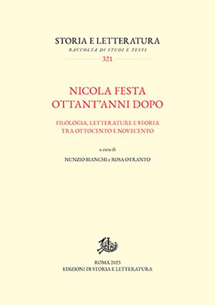 Nicola Festa ottant'anni dopo. Filologia, letterature e storia tra Ottocento e Novecento - copertina