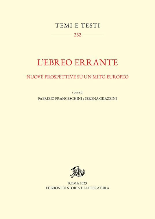 L'ebreo errante. Nuove prospettive su un mito europeo - copertina