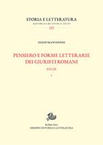 Pensiero e forme letterarie dei giuristi romani. Studi. Vol. 1