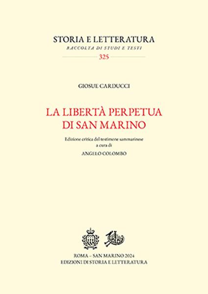 La libertà perpetua di San Marino. Ediz. critica - Giosuè Carducci - copertina