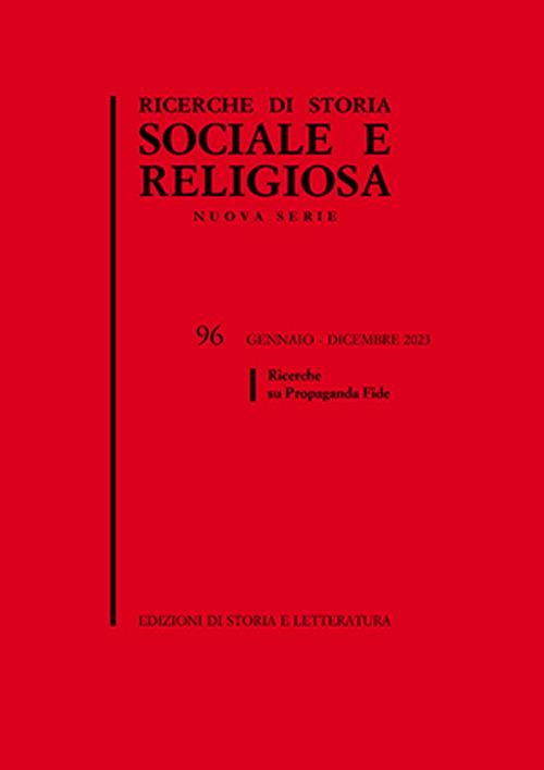 Ricerche di storia sociale e religiosa. Vol. 96: Ricerche su Propaganda Fide - copertina