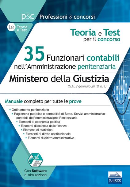 35 funzionari contabili nell'amministrazione penitenziaria. Ministero della giustizia. Teoria e test per il concorso. Manuale completo per tutte le prove. Con software di simulazione - copertina