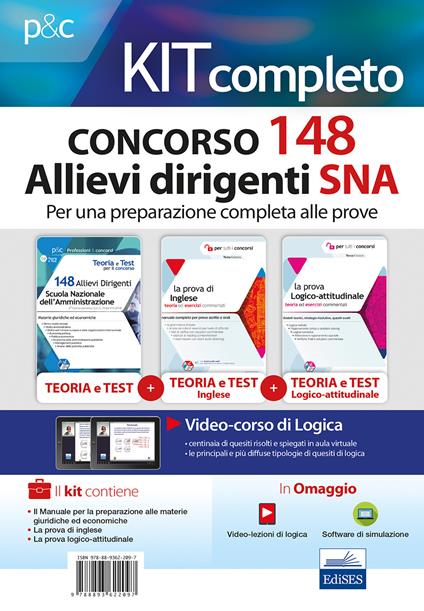 Kit completo concorso 148 Allievi Dirigenti SNA (Scuola Nazionale dell'Amministrazione). Con software di simulazione - Rosaria Rovito,Emiliano Barbuto,Fabio Biancalani - copertina