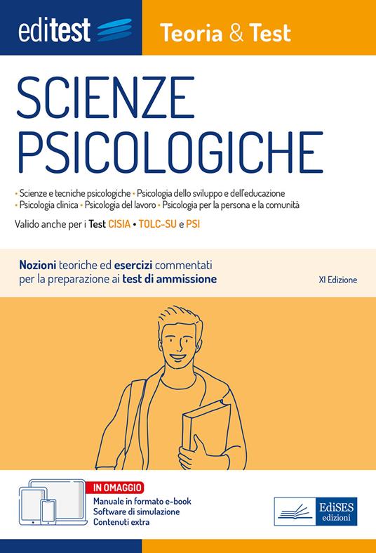 Test ammissione Scienze Psicologiche 2022: manuale di teoria e test. Valido anche per il Tolc-Su e il PSI. Con ebook. Con software di simulazione - copertina