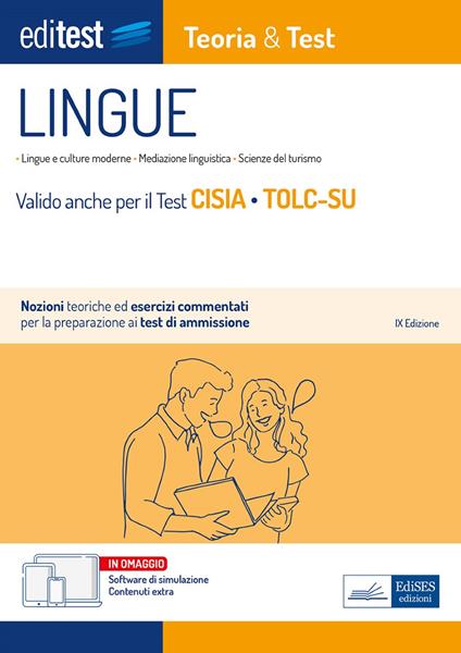 EdiTEST. Lingue. Teoria & test. Nozioni teoriche ed esercizi commentati per la preparazione ai test di ammissione. Con software di simulazione - copertina