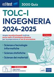 Libro EdiTEST. Ingegneria. 3000 quiz. Ampia raccolta di quesiti tratti da prove reali e 15 simulazioni d'esame. Valido per il Test Cisia TOLC-I. Con software di simulazione 