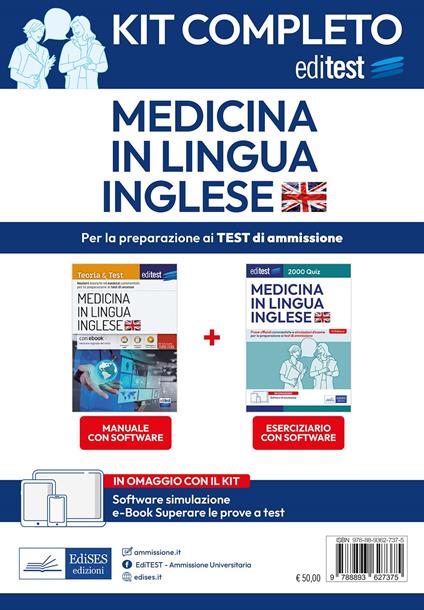 Kit completo EdiTEST Medicina in lingua inglese. Con e-book: Superare la prova a test. Con software di simulazione - copertina
