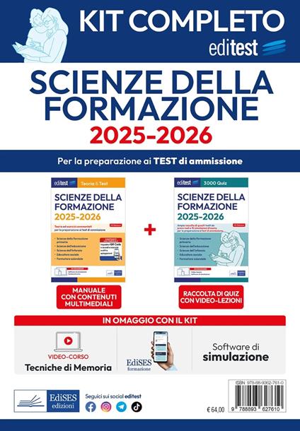Kit completo EdiTEST Scienze della formazione. Con software di simulazione - copertina