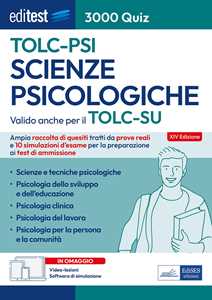 Libro EdiTEST. Scienze psicologiche. 3000 Quiz. Ampia raccolta di quiz tratti da prove reali e 10 simulazioni per la preparazione ai test di ammissione. Con software di simulazione online e videolezioni 