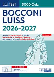 Libro EdiTEST. Bocconi, Luiss. 3000 quiz. Ampia raccolta di quesiti tratti da prove reali e 10 simulazioni d'esame. Con software di simulazione. Con video-lezioni 