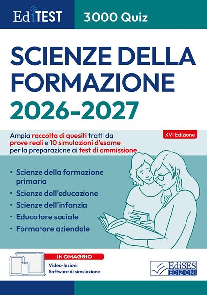 EdiTEST. Scienze della formazione. 3000 quiz. Ampia raccolta di quesiti tratti da prove reali e 10 simulazioni d'esame. Con software di simulazione - copertina