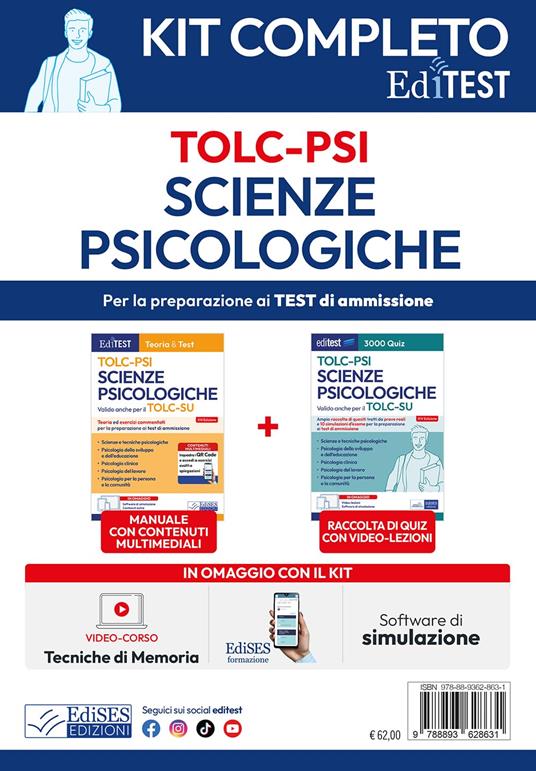 EdiTEST. Kit completo scienze psicologiche - copertina