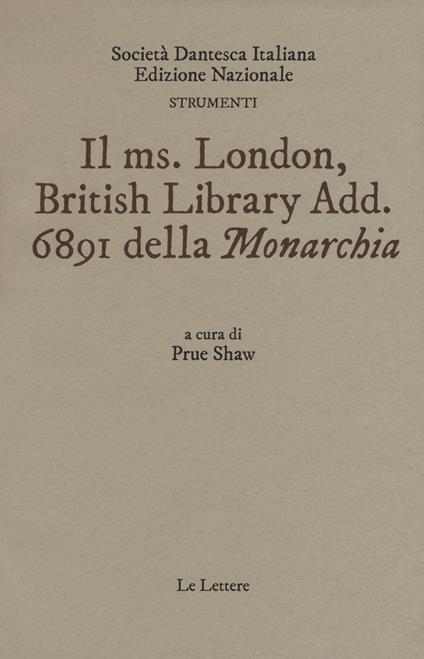 Il ms. London British Library Add. 6891 della «Monarchia» - copertina