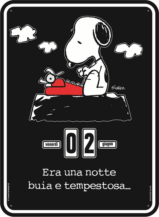 Calendario perpetuo Peanuts. Snoopy. Era una notte buia e tempestosa