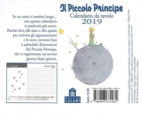 Calendario da tavolo 2019 Piccolo Principe - 5