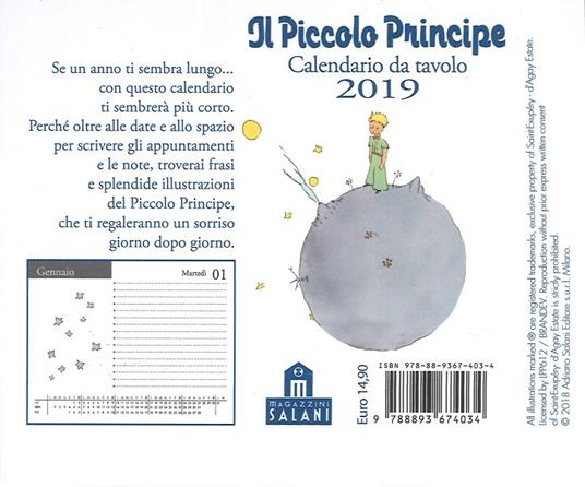 Calendario da tavolo 2019 Piccolo Principe - 5