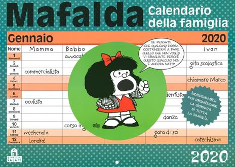 Mafalda. Calendario della famiglia 2020 - copertina