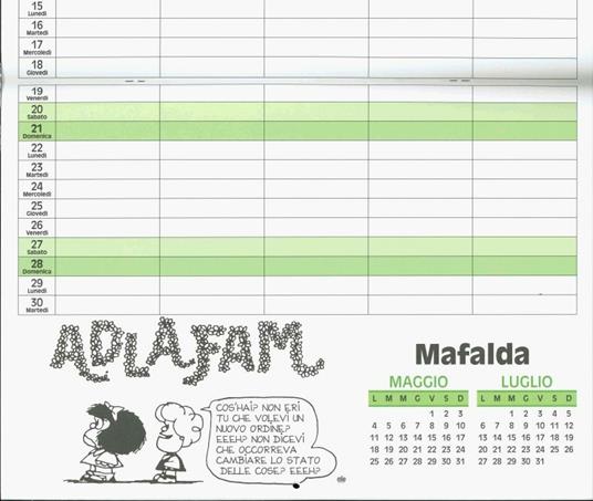 Mafalda. Calendario della famiglia 2020 - 2