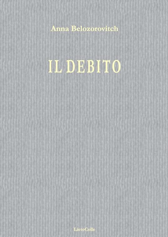 Il debito - Anna Belozorovitch - copertina