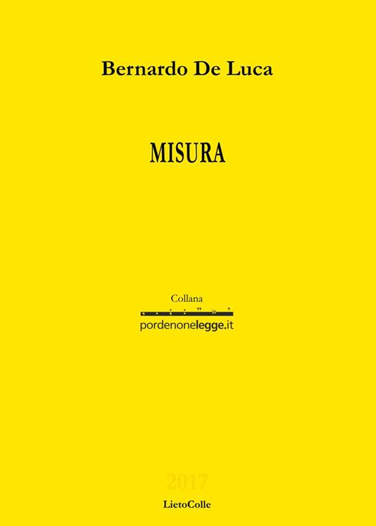 Misura - Bernardo De Luca - copertina