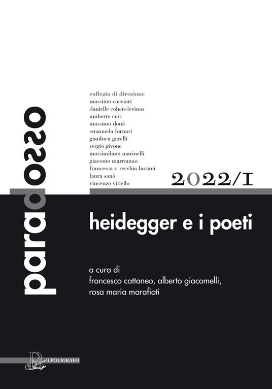 Paradosso. Rivista di filosofia (2022). Vol. 1: Heidegger e i poeti - copertina
