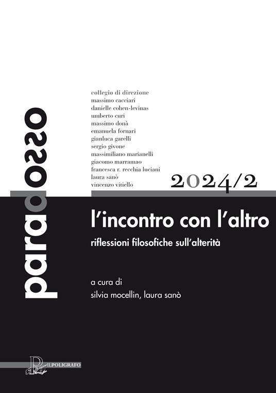 Paradosso. Rivista di filosofia (2024). Vol. 2: L' incontro con l‘altro. Riflessioni filosofiche sull’alterità - copertina