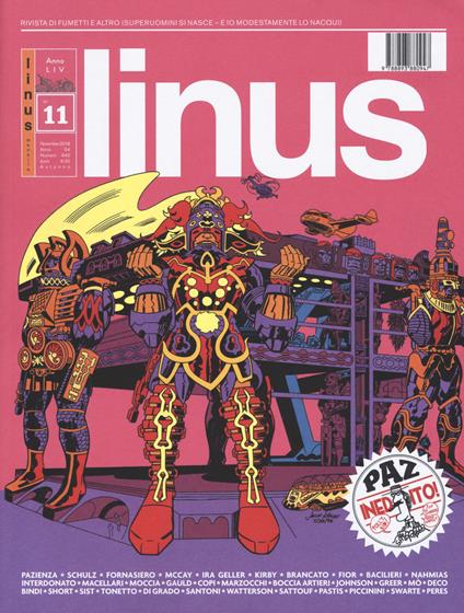 Rivista Linus. Novembre 2018 - copertina