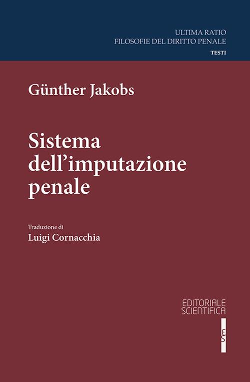 Sistema dell'imputazione penale - Günther Jakobs - copertina