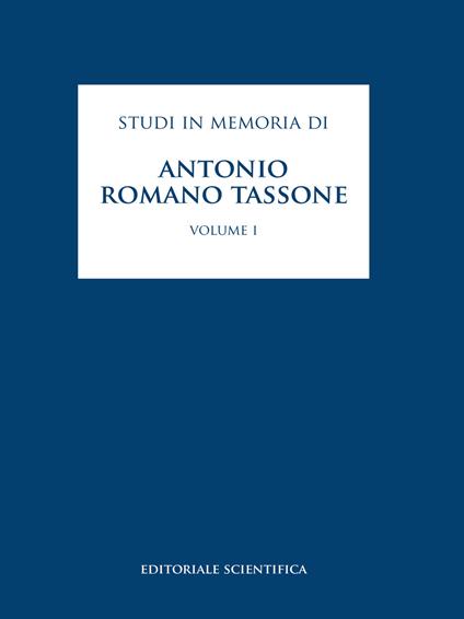 Studi in memoria di Antonio Romano Tassone. Vol. 1 - copertina