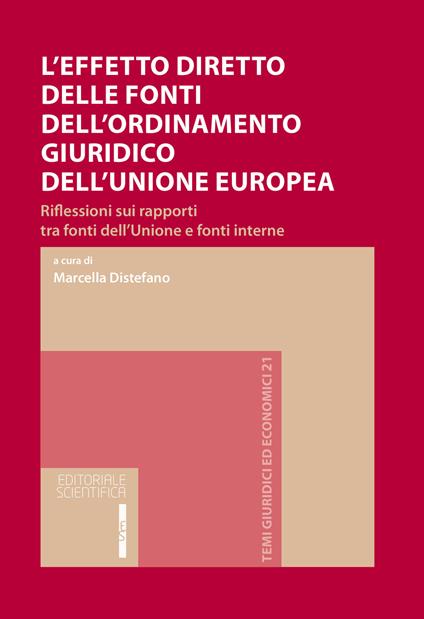 L' effetto diretto delle fonti dell'ordinamento giuridico dell'Unione europea. Riflessioni sui rapporti tra fonti dell'Unione e fonti interne - copertina