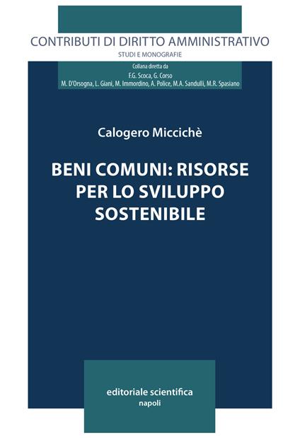 Beni comuni: risorse per lo sviluppo sostenibile - Calogero Micciché - copertina