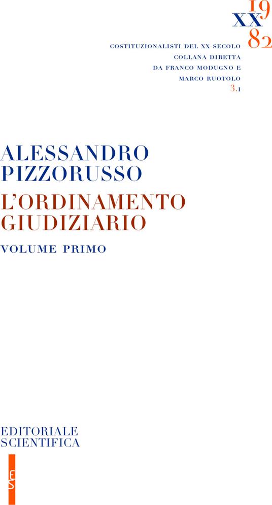 L' ordinamento giudiziario. Vol. 1 - Alessandro Pizzorusso - copertina
