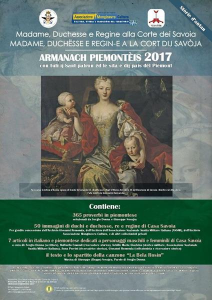 Almanacco piemontese-Armanach piemonteis (2017). Madame, duchesse e regine alla corte dei Savoia - copertina