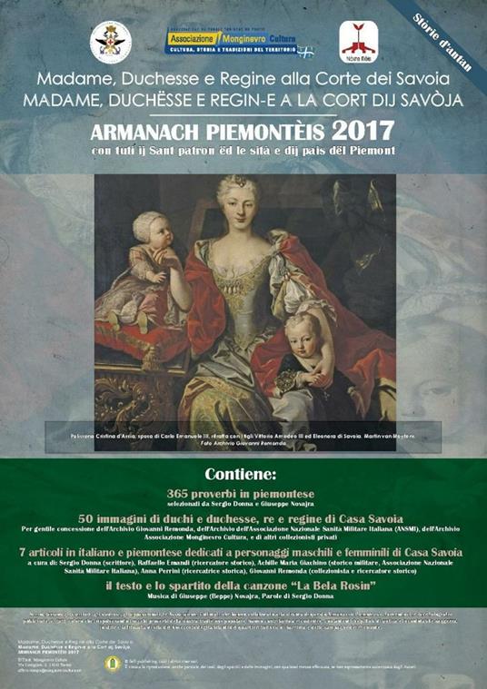 Almanacco piemontese-Armanach piemonteis (2017). Madame, duchesse e regine alla corte dei Savoia - copertina