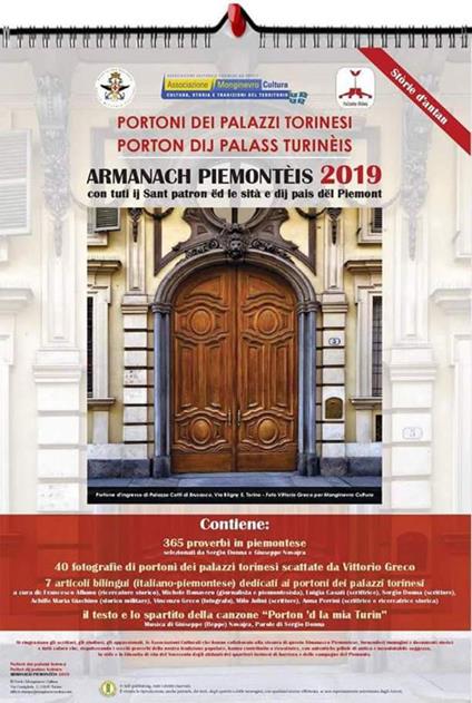 Almanacco piemontese-Armanach piemonteis (2019). Portoni dei palazzi torinesi-Porton dij palass turinèis - copertina