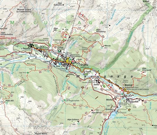Carta escursionistica Valle Anzasca quadrante Ovest. Ediz. italiana, inglese e tedesca. Vol. 6: Monte Rosa, Macugnaga. - 6