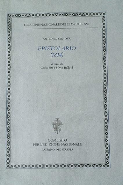 Epistolario (1814) - Antonio Canova - copertina
