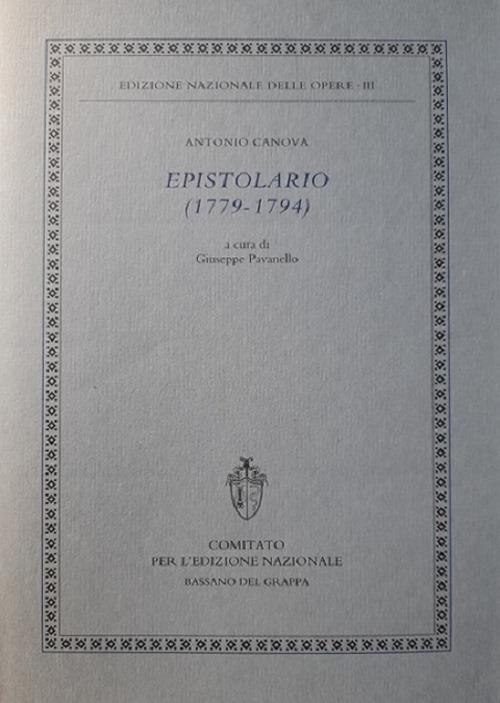 Epistolario (1779-1794) - Antonio Canova - copertina