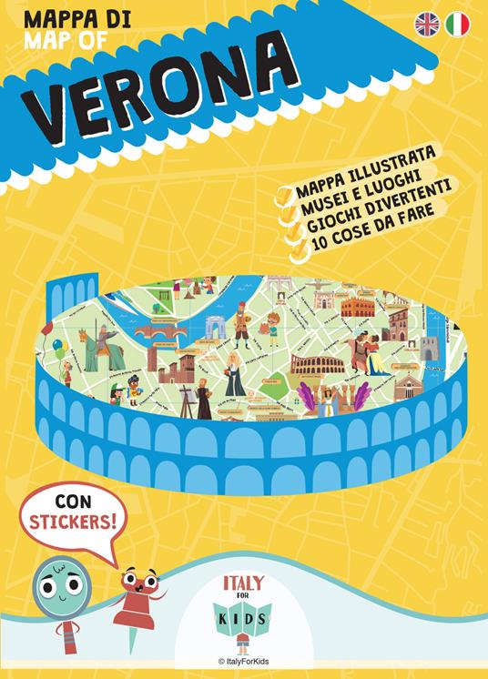 Mappa di Verona illustrata. Con adesivi - Sara Dania,Donata Piva - copertina