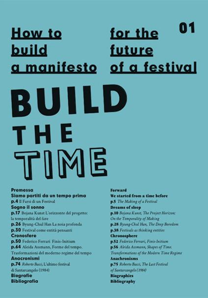 How to build a manifesto for the future of a festival. Build the time - copertina