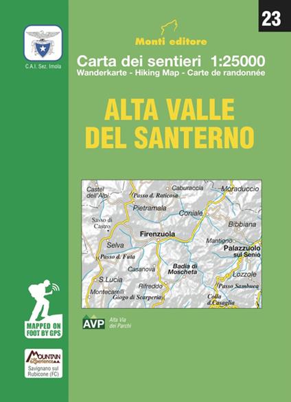Alta Valle del Santerno. Carta dei sentieri di Firenzuola 1:25.000 - Raffaele Monti - copertina
