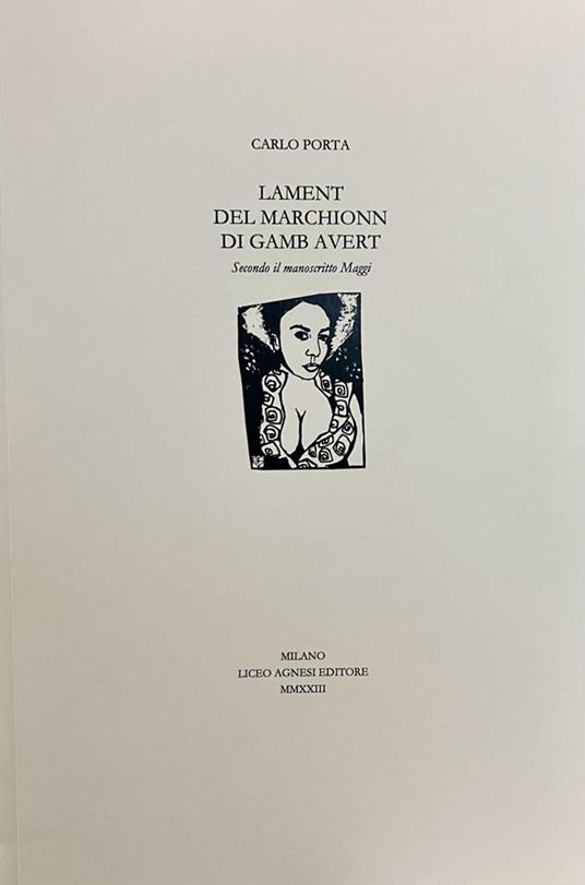 Lament del Marchionn di gamb avert. Secondo il manoscritto Maggi. Ediz. multilingue - Carlo Porta - copertina