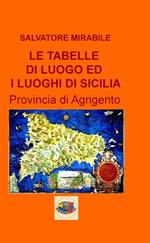 Le tabelle di luoghi ed i luoghi di Sicilia. Provincia di Agrigento