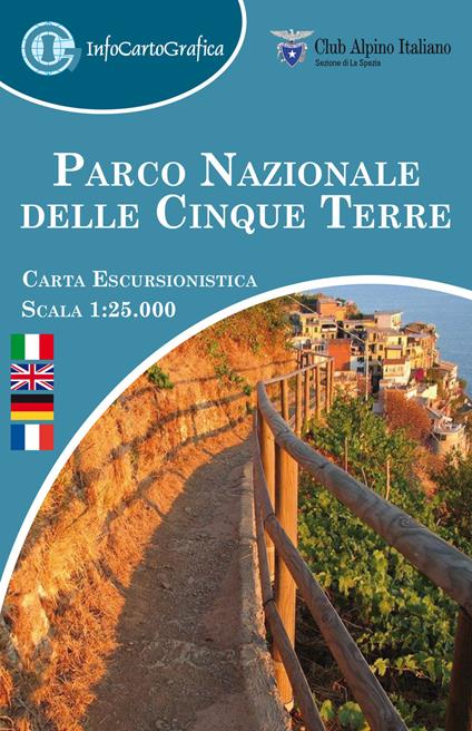 Parco nazionale delle Cinque Terre. Carta escursionistica 1:25 000. Ediz. italiana, inglese, tedesca e francese - copertina