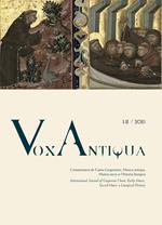 Vox antiqua. Commentaria de cantu gregoriano, musica antiqua, musica sacra et historia liturgica (2018). Vol. 1-2: culture del Francescanesimo (XIII - XVI secolo) Sguardi e voci dentro e fuori dal chiostro, Le.