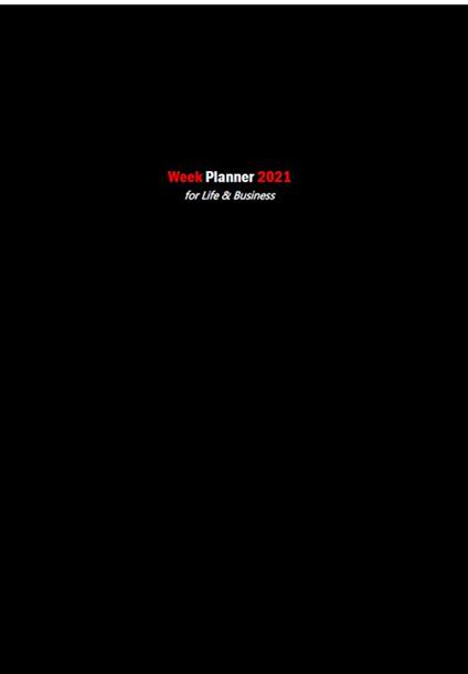Week planner 2021 for life & business - Daniele Racano - copertina