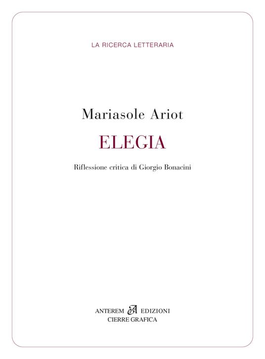 Elegia - Mariasole Ariot - copertina