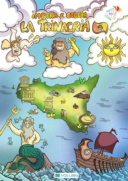 La Trinacria. Impara e colora - VGS LIBRI - STS Servizi Turistici Sicilia - copertina