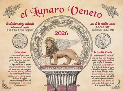 El lunaro veneto 2026. Il calendario tutto veneto - copertina